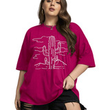 Camiseta Blogueira Cactos Fitness Estilo Despojado Roupa Old