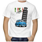 Camiseta Blusa Italia Pisa Fiat 500