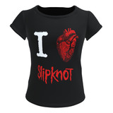 Camiseta Blusa Preta Feminina Banda Slipknot