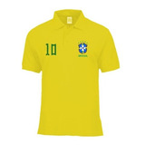 Camiseta Brasil Gola Polo Masculina 10 E 20 Copa Do Mundo