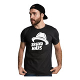 Camiseta Bruno Mars Chapéu Cantor Internacional Camisa Pop