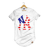 Camiseta Camisa Alongada Blusa Ny Eua Swag Estilo Longa