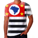 Camiseta Camisa Bandeira Estado De São Paulo Em Alta 03