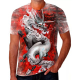 Camiseta Camisa Dragão Arte Japonês Desenho