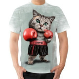 Camiseta Camisa Gato Lutador Ufc Boxe Cat Tom Guardião Luva1