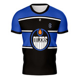 Camiseta Camisa Hockey Edmond Oilers Blue Casual Ref0799