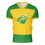 Camiseta Camisa Hockey Minessota Wild Bear Amarelo Ref0787
