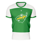 Camiseta Camisa Hockey Minessota Wild Bear Green Ref0790