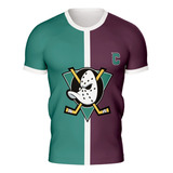Camiseta Camisa Hockey Super Patos Metade Cor Casual Ref0802