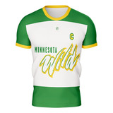 Camiseta Camisa Hockey Wild Minessota Branco Casual Ref0791