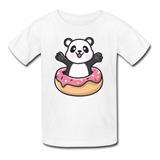 Camiseta Camisa Infantil Menina Panda Rosca
