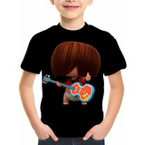 Camiseta Camisa Infantil Preta Rock Mini