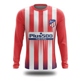 Camiseta Camisa Manga Frio Longa Futebol Atletico Madri 02