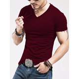 Camiseta Camisa Masculina Slim Fit Blusa Elastano Lycra Lisa