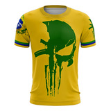 Camiseta Camisa Militar Brk Caveira Brasil