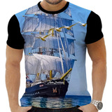 Camiseta Camisa Personalizada Caravela Barco Navio