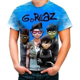 Camiseta Camisa Personalizada Gorillaz Banda Rock