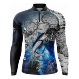 Camiseta Camisa Pesca Pescaria Masculina Proteçao Uv50+ Sk42