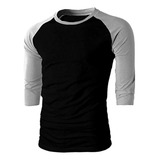 Camiseta Camisa Raglan 3/4 Lisa Baseball Promoção Zera Estoq