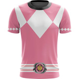 Camiseta Camisa Traje Power Rangers Rosa
