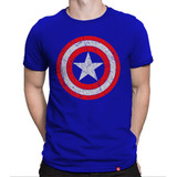 Camiseta Capitão América Escudo Camisa Vingadores Marvel 