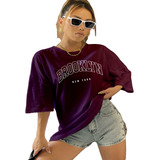 Camiseta Colorido New York Minimalistic Vip Vintage Brooklyn