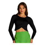 Camiseta Cropped T-shirt Blusinha Feminina Manga Longa