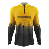 Camiseta De Pesca Mar Negro 2021 Clean Amarelo (+50uv) Pesca