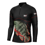 Camiseta De Pesca Mar Negro Premium Tilápia Masc. - Uv 50+