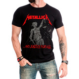 Camiseta De Rock Masculina Metálica Justice Heavy Metal 