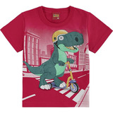 Camiseta Dinossauros Vermelha  Kyly