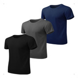 Camiseta Dry Fit Proteção Solar Uv Termica Academia Kit 3 