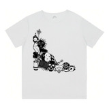 Camiseta Estampa Cartoon Gato Corvo Unisex Streetwear Básica