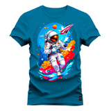 Camiseta Estampada Premium Shirt Algodão Astronalta Viagem