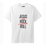 Camiseta Evangélica Jesus Minha Rocha Rock
