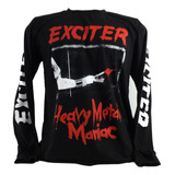Camiseta Exciter Heavy Metal Maniac Manga Longa. Heavy Metal