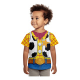 Camiseta Fantasia Woody Xerife Toy Story Camisa Com Nome Dry