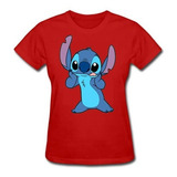 Camiseta Feminina Baby Look Lilo & Stitch Filme Em Desenho