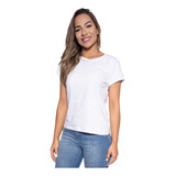 Camiseta Feminina Básica Algodão Lisa Branca