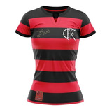 Camiseta Feminina Flamengo Flatri Zico Retrô Gola V Ano78/79