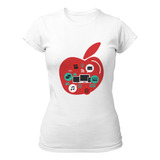 Camiseta Feminina Maça Tecnologia Aplicativos Tv