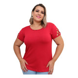 Camiseta Feminina Plus Size Manga Curta