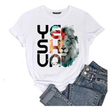 Camiseta Feminina Unissex Leão Yeshua Cruz Blusa Evangélica