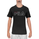 Camiseta Fila Letter Outline Preta