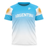 Camiseta Filtro Uv Infantil Argentina Bandeira