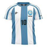 Camiseta Filtro Uv Infantil Argentina Copa Retrô Albiceleste