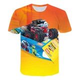 Camiseta Hot Wheels Com Estampa 3d Para Tênis Infantil