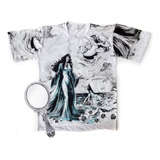 Camiseta Iemanjá Umbanda + Espelho De Mão Abebé Niquel 25cm