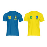 Camiseta Infantil Adulto Seleção Brasil Kit