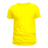 Camiseta Infantil Amarela 100% Básica Algodão Gola Redonda